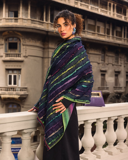 The Line Pattern Denim Shal